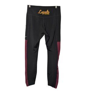 Nike Women's Loyola Volleyball Dri-Fit Leggins, Black Burgundy, Size Medium Tall